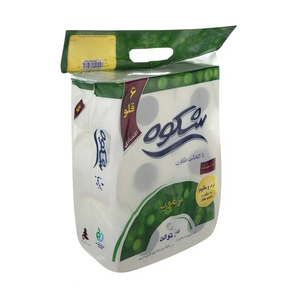 6-قلو-شکوه دستمال شکوه توالت 6 قلو کارتن 8 عددی - Image 1